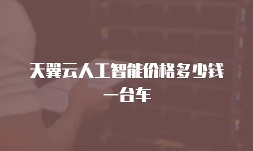 天翼云人工智能价格多少钱一台车