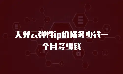 天翼云弹性ip价格多少钱一个月多少钱