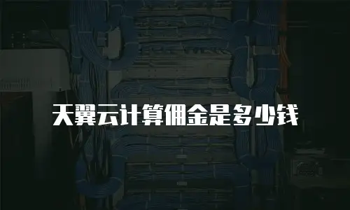 天翼云计算佣金是多少钱