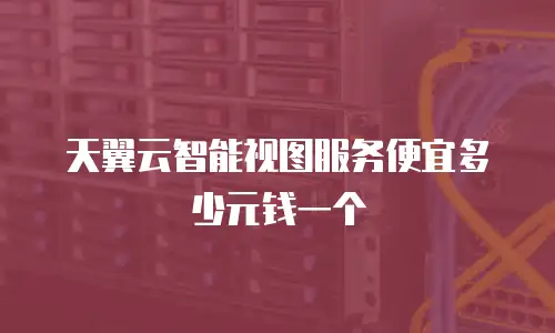 天翼云智能视图服务便宜多少元钱一个
