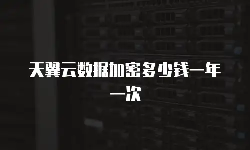 天翼云数据加密多少钱一年一次