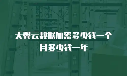 天翼云数据加密多少钱一个月多少钱一年
