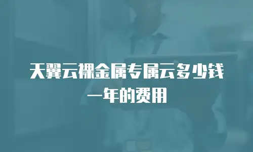 天翼云裸金属专属云多少钱一年的费用