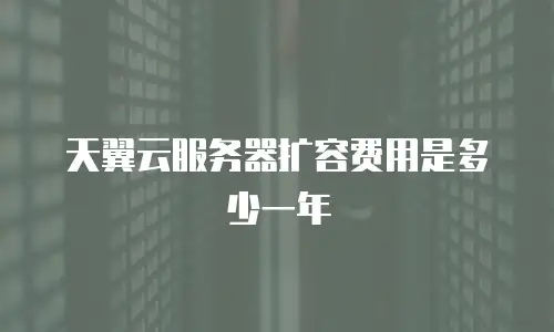 天翼云服务器扩容费用是多少一年