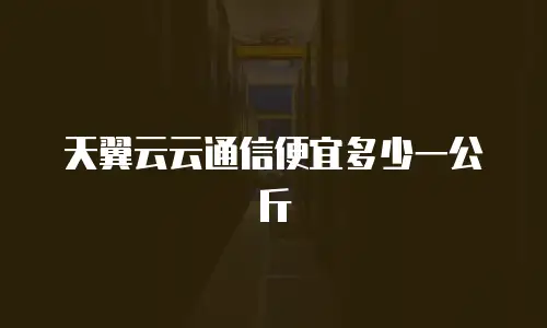 天翼云云通信便宜多少一公斤