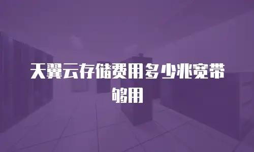 天翼云存储费用多少兆宽带够用
