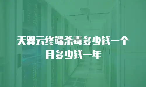 天翼云终端杀毒多少钱一个月多少钱一年