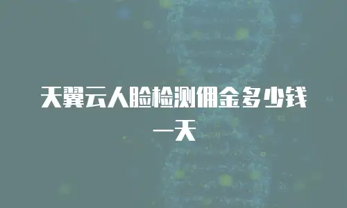 天翼云人脸检测佣金多少钱一天