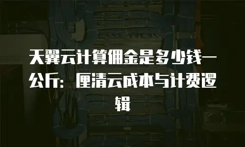 天翼云计算佣金是多少钱一公斤：厘清云成本与计费逻辑