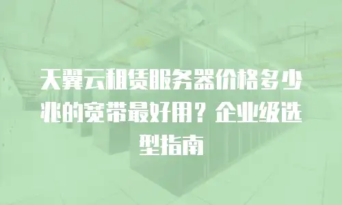 天翼云租赁服务器价格多少兆的宽带最好用？企业级选型指南