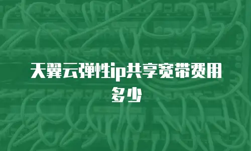 天翼云弹性ip共享宽带费用多少
