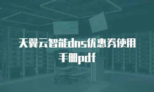 天翼云智能dns优惠券使用手册pdf