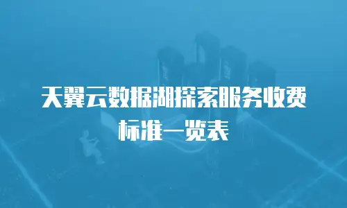 天翼云数据湖探索服务收费标准一览表