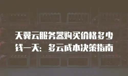 天翼云服务器购买价格多少钱一天：多云成本决策指南