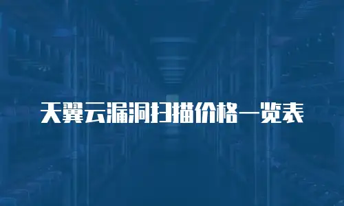 天翼云漏洞扫描价格一览表