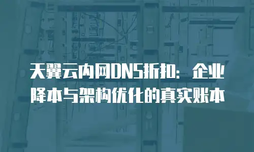 天翼云内网DNS折扣：企业降本与架构优化的真实账本