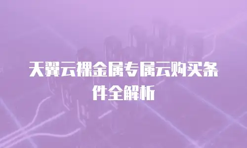 天翼云裸金属专属云购买条件全解析