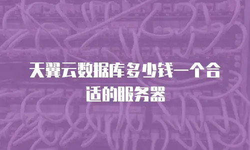 天翼云数据库多少钱一个合适的服务器