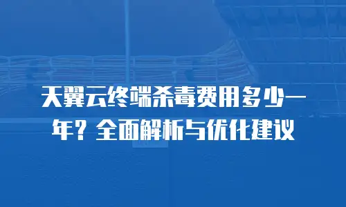 天翼云终端杀毒费用多少一年？全面解析与优化建议