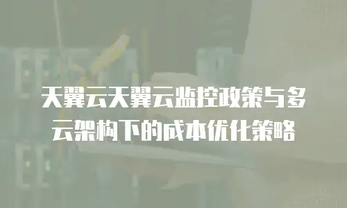 天翼云天翼云监控政策与多云架构下的成本优化策略