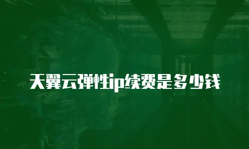 天翼云弹性ip续费是多少钱