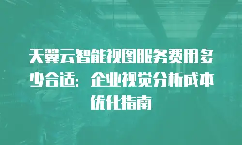 天翼云智能视图服务费用多少合适：企业视觉分析成本优化指南