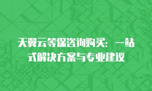 天翼云等保咨询购买：一站式解决方案与专业建议
