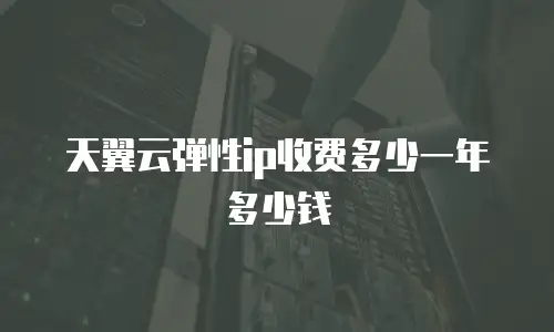 天翼云弹性ip收费多少一年多少钱