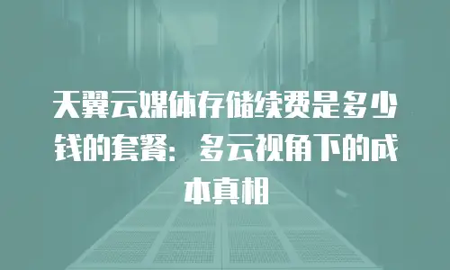 天翼云媒体存储续费是多少钱的套餐：多云视角下的成本真相