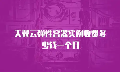 天翼云弹性容器实例收费多少钱一个月