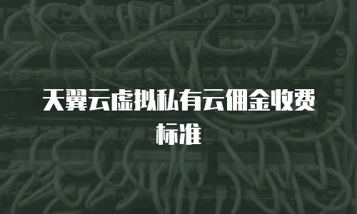 天翼云虚拟私有云佣金收费标准