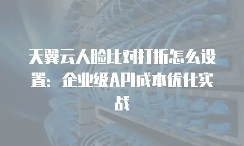 天翼云人脸比对打折怎么设置：企业级API成本优化实战