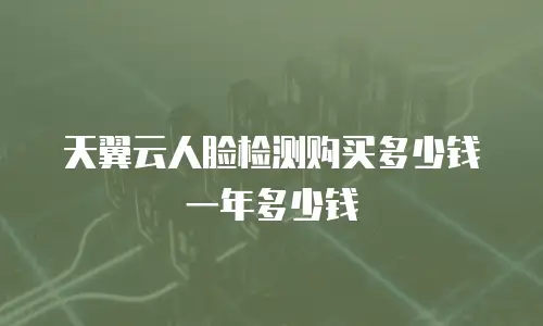 天翼云人脸检测购买多少钱一年多少钱