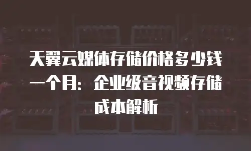 天翼云媒体存储价格多少钱一个月：企业级音视频存储成本解析