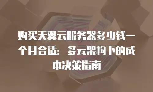 购买天翼云服务器多少钱一个月合适：多云架构下的成本决策指南