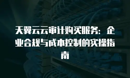 天翼云云审计购买服务：企业合规与成本控制的实操指南