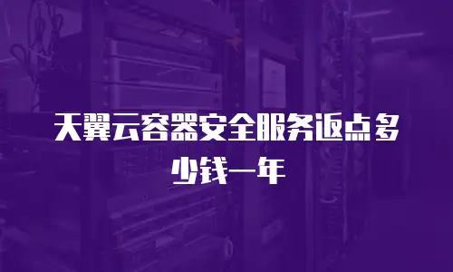 天翼云容器安全服务返点多少钱一年
