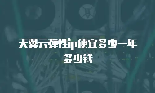 天翼云弹性ip便宜多少一年多少钱