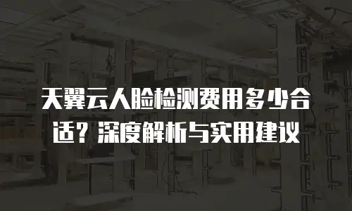 天翼云人脸检测费用多少合适？深度解析与实用建议