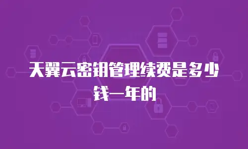 天翼云密钥管理续费是多少钱一年的