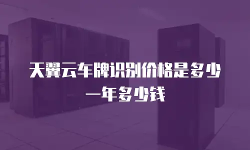 天翼云车牌识别价格是多少一年多少钱