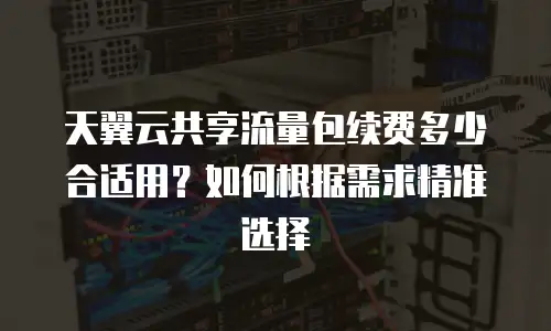天翼云共享流量包续费多少合适用？如何根据需求精准选择