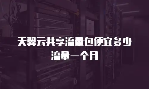 天翼云共享流量包便宜多少流量一个月