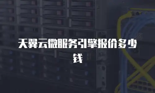 天翼云微服务引擎报价多少钱