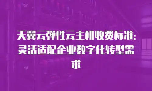 天翼云弹性云主机收费标准：灵活适配企业数字化转型需求