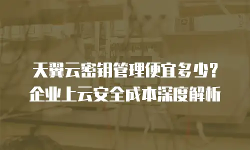 天翼云密钥管理便宜多少？企业上云安全成本深度解析