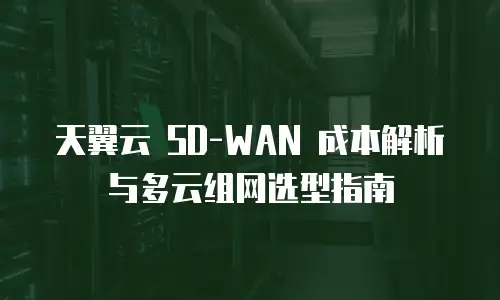 天翼云 SD-WAN 成本解析与多云组网选型指南