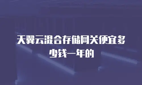 天翼云混合存储网关便宜多少钱一年的