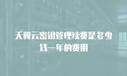 天翼云密钥管理续费是多少钱一年的费用