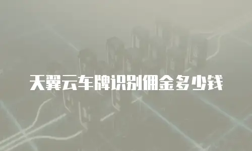 天翼云车牌识别佣金多少钱
